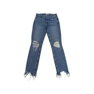 PAIGE Vintage Hoxton Ankle Peg Jeans Novi Destructed Ripped Distressed Womens 26